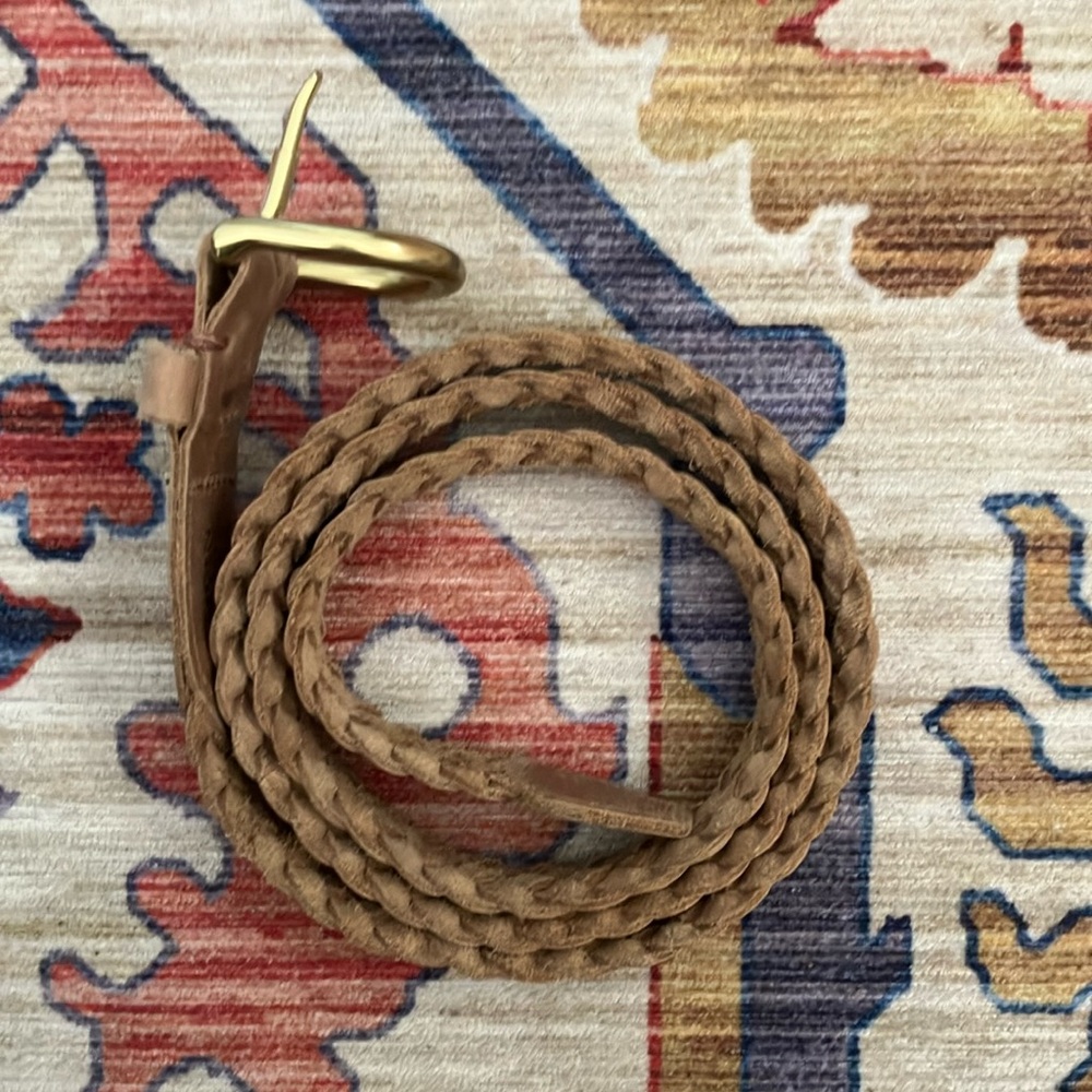 Nisolo Tan Braided Leather Belt